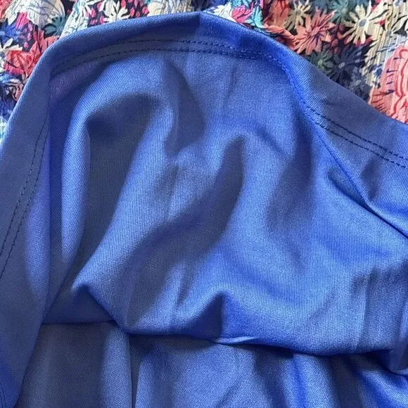 Perfectly Priscilla Dress Small One Shoulder Blue Floral Boho Tiered Preppy‎ NEW - Picture 11 of 16